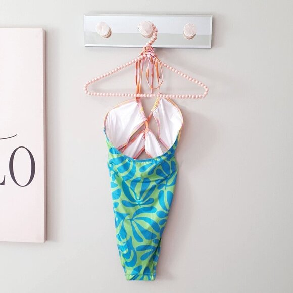 NWT Solid & Striped colourblock tropical print cut out one piece swimsuit, M - Picture 10 of 10